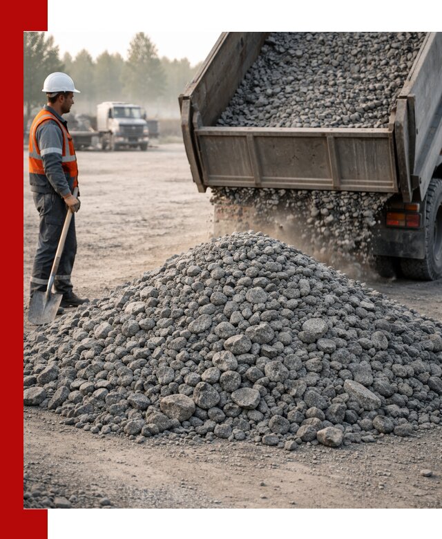 Гранитный щебень фракции 100–201 для строительства в Муроме