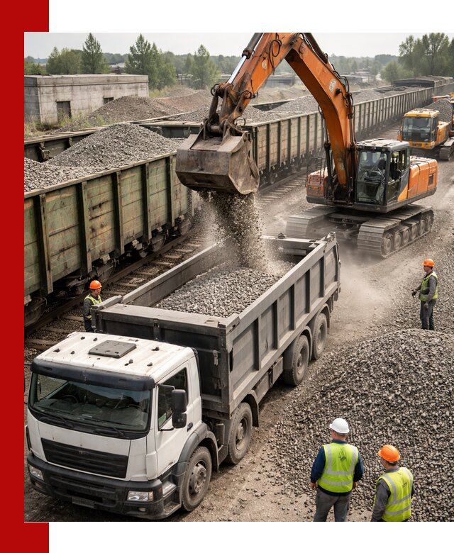 Железнодорожный щебень фракция 25–60 для поставок в Муроме