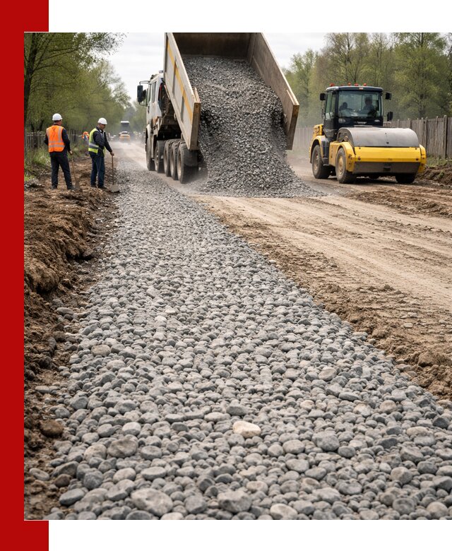 Доставка щебня для отсыпки дорог в Муроме высокого качества