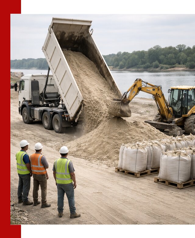 Доставка речного песка в Муроме самосвалами и погрузкой