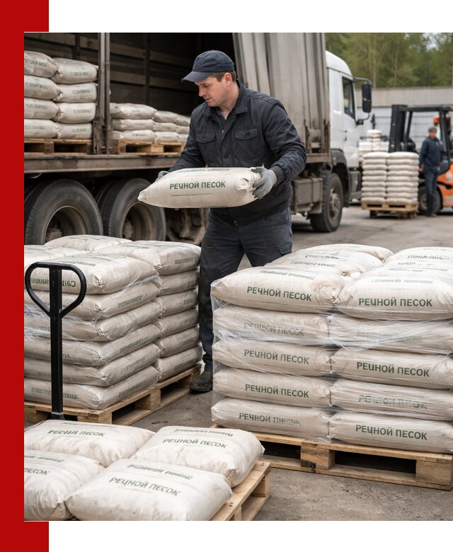 Речной песок в мешках с доставкой в Муроме