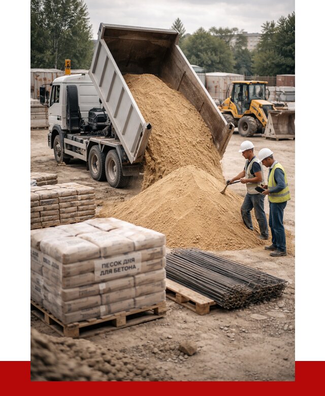 Песок для бетона в Муроме от 2553 р. с доставкой, ПРОНЕРУДМум