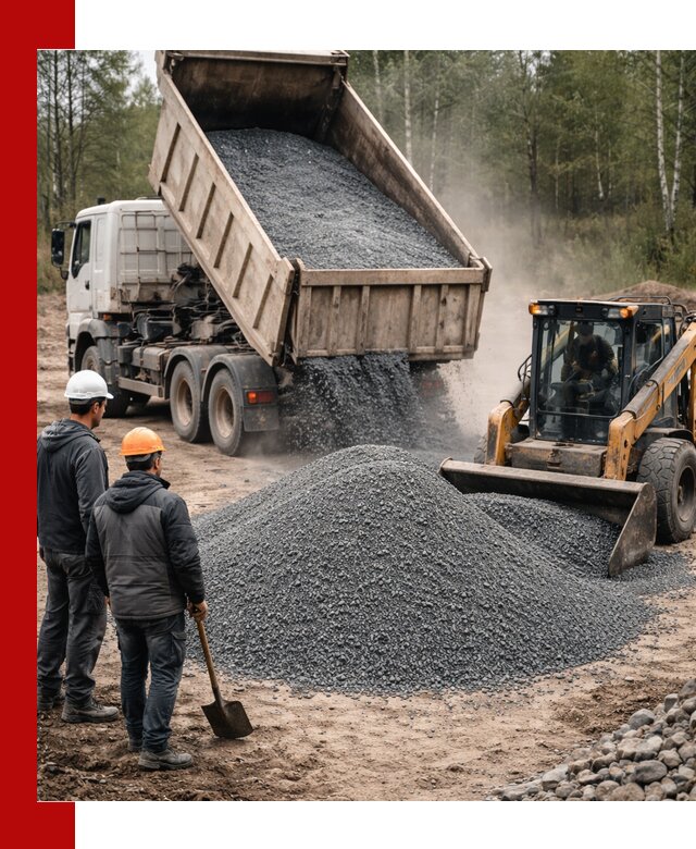 Гранитный отсев 0-5 с доставкой и разгрузкой в Муроме