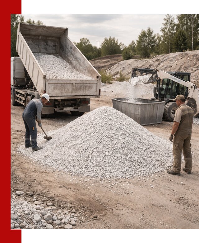 Доставка и продажа белой мраморной крошки в Муре