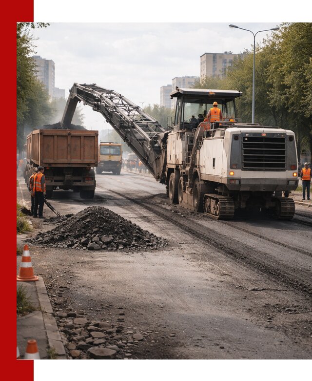 Фрезерованный асфальт в Муроме — удаление и вывоз старого покрытия