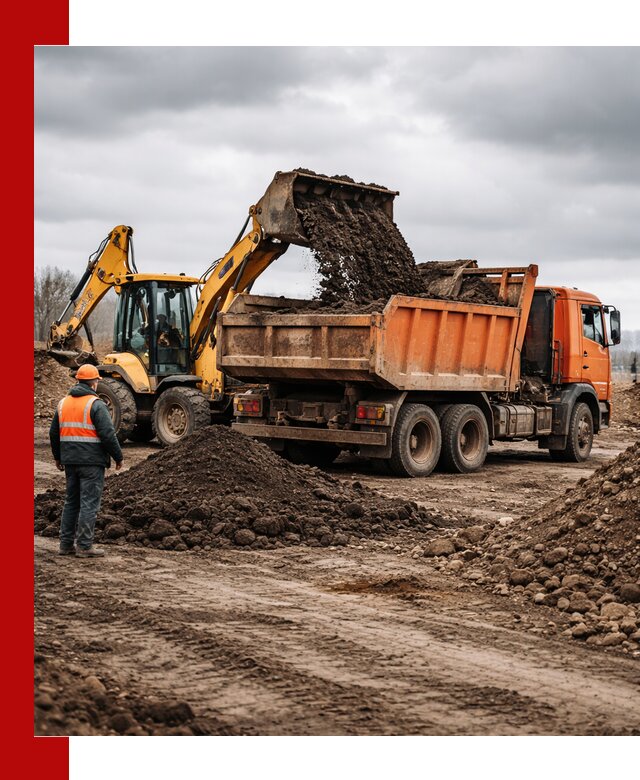 Вывоз грунта и строительного мусора в Муроме грузовыми самосвалами